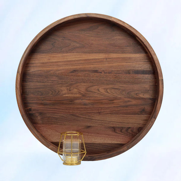 Large round deals wood tray